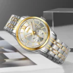 ساعت مچی مردانه اسکمی 9319 | ساعت استیل دو رنگ شیک و کلاسیک - Image 5