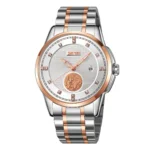 ساعت مچی مردانه اسکمی 9321 | ساعت استیل دو رنگ رزگلد کلاسیک