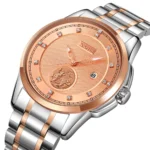 ساعت مچی مردانه اسکمی مدل 9321 | استیل دو رنگ رزگلد نگین‌دار - Image 5